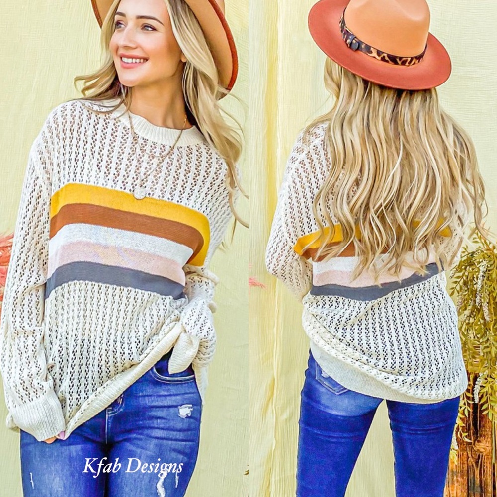 ❤️LAST! Color Block Striped Lightweight Sweater! Perfect for transition! - Picture 9 of 10